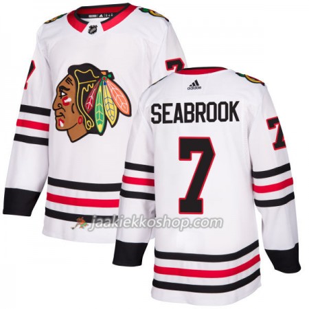 Miehille NHL Chicago Blackhawks Pelipaita Brent Seabrook 7 Adidas 2017-2018 Valkoinen Authentic